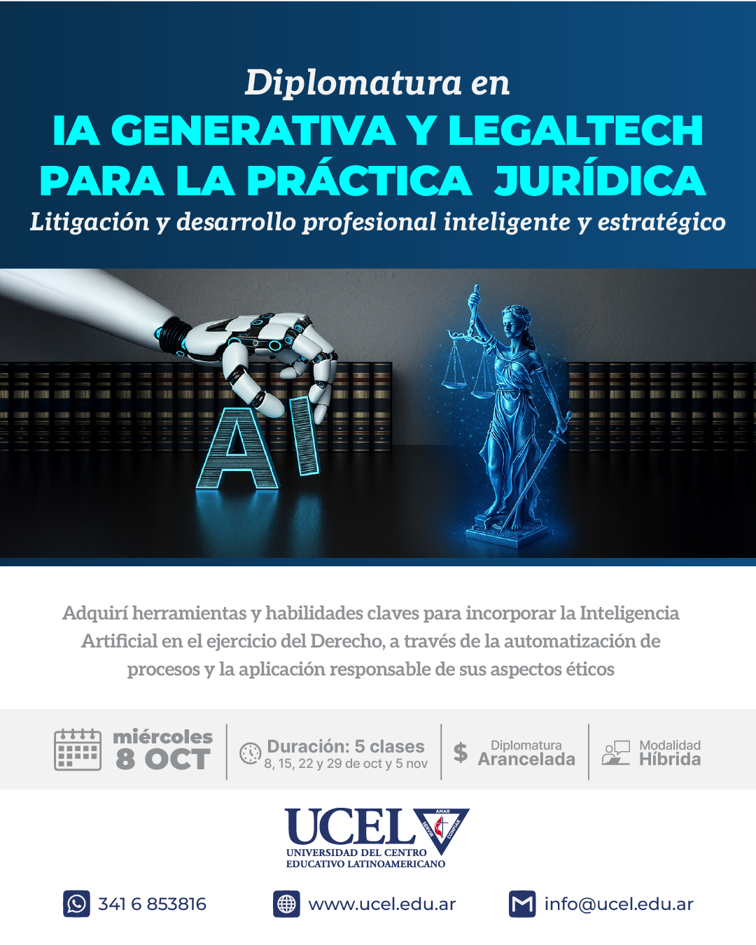 10 medias becas - Diplomatura en “IA GENERATIVA Y LEGALTECH PARA LA PRACTICA JURÍDICA